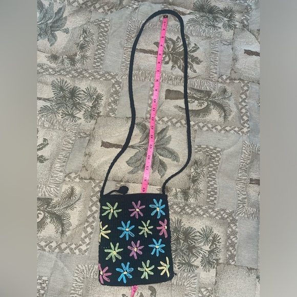 Vintage Crossbody crotchet bag woven bag floral bag y2k bag travel bag - Picture 2 of 12